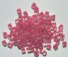10 grams of 4x4mm Colorlined Metallic Pink Miyuki Cubes